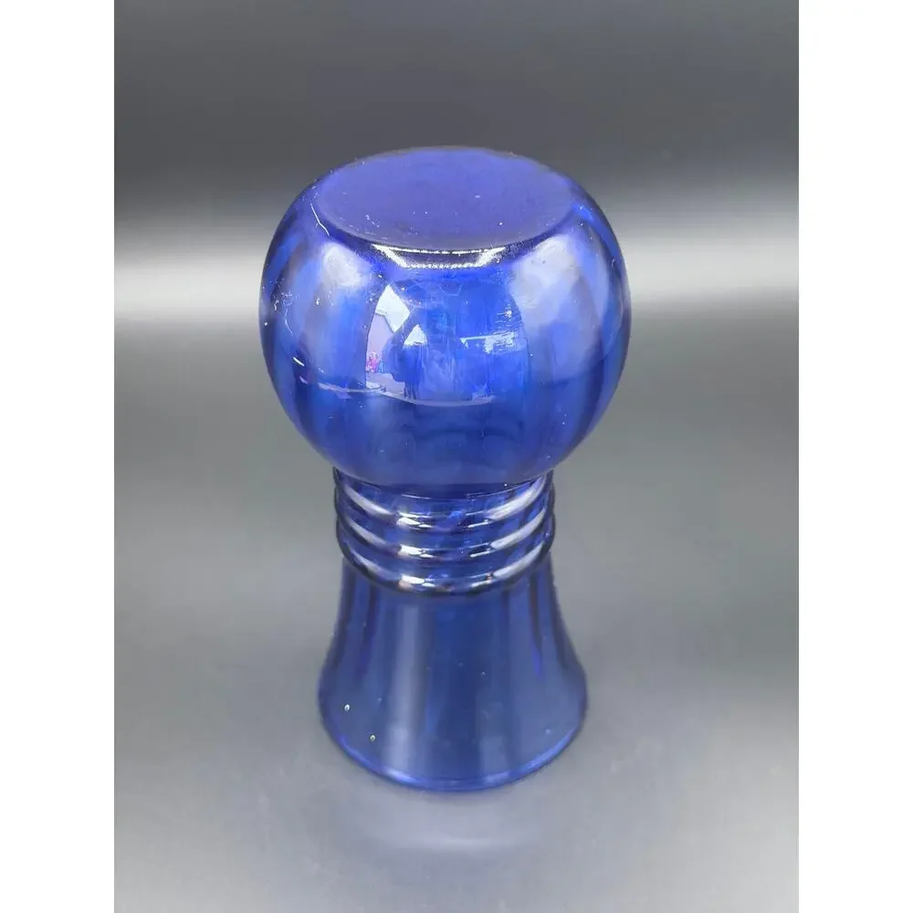 Vintage Indiana Glass Cobalt Blue Swirl Ribbed Ring Bud Vase 6.75 Inch